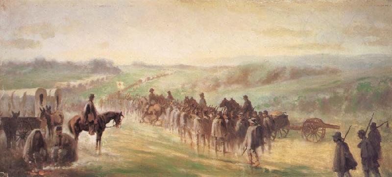 Forbes, Edwin Marching in the Rain After Gettysburg Germany oil painting art